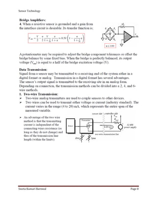 Sensor technology module-3-interface electronic circuits | PDF