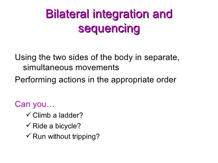 Bilateral Integration Activities The Ot Toolbox