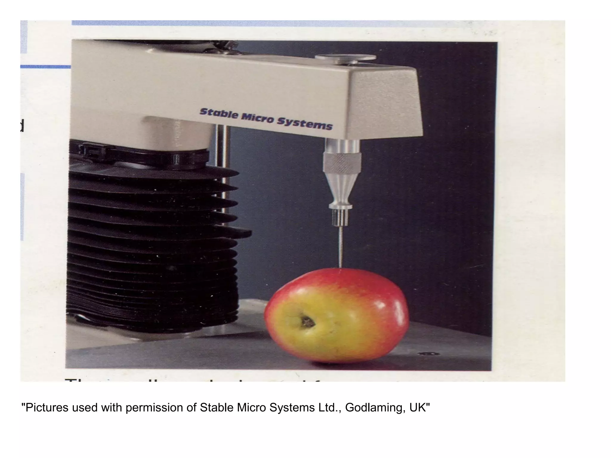 • "Pictures used with permission of Stable
Micro Systems Ltd., Godlaming, UK"
"Pictures used with permission of Stable Micro Systems Ltd., Godlaming, UK"
 