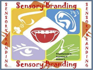 09/27/11 Priyatharesini R Poornima K Roshini S Thiyagarajar School of Management-Sensory branding 