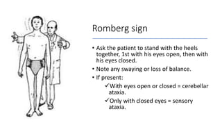 Sensory, coordination & gait Examination for Undergrad | PPTX