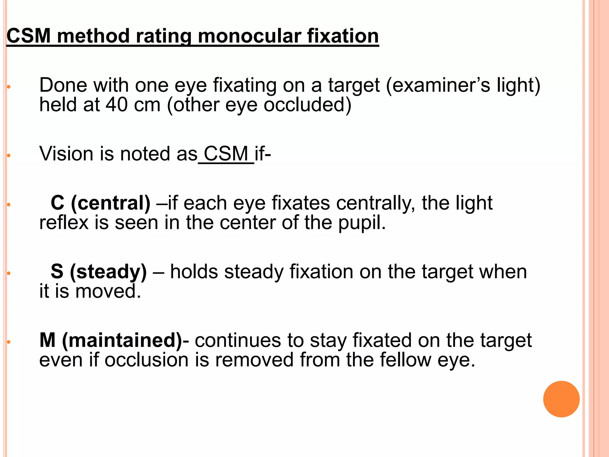 Sensory evaluation of squint PPT