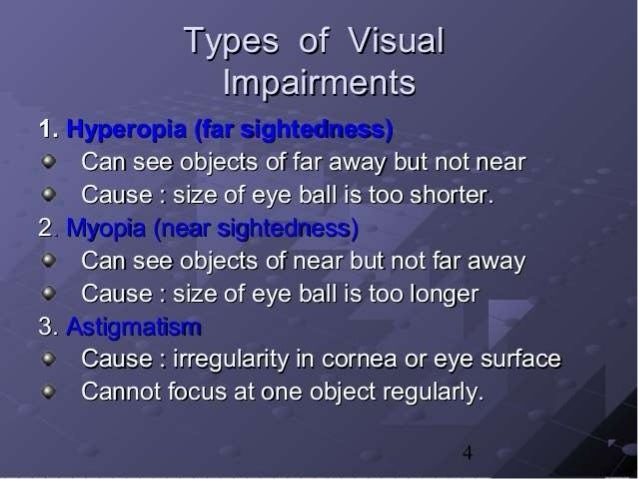 Sensory Impairment Sensory impairment