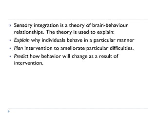 Sensory integration theory pediatric approach | PDF