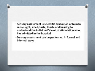 SENSORY NEEDS B.SC. NURSING SEMESTER II. | PPTX