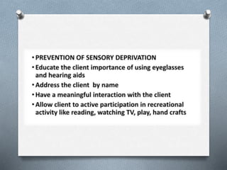 SENSORY NEEDS B.SC. NURSING SEMESTER II. | PPTX