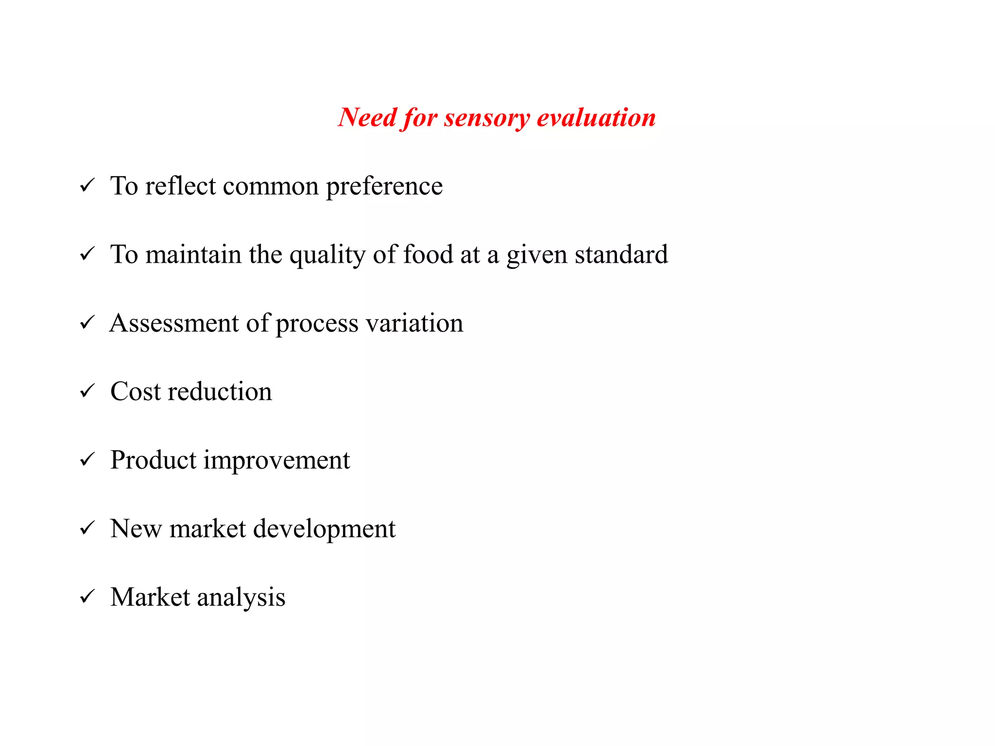 Sensory Evaluation and Quality Control | PPTX