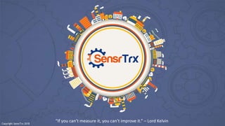 Confidential, Copyright SensrTrx 2018Copyright SensrTrx 2018
“If you can’t measure it, you can’t improve it.” – Lord Kelvin
 