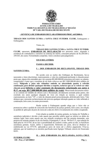 Sentença de Thiago Cunha