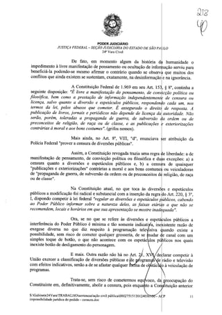 Sentença na Ação Civil Pública n.º 0002751-51.2012.4.03.6100 movida pelo MPF contra Silas Malafaia