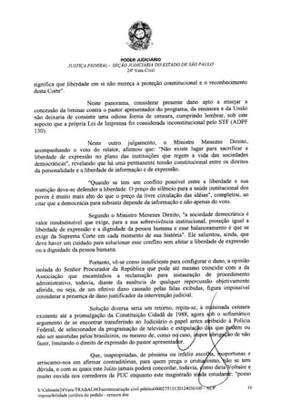 Sentença na Ação Civil Pública n.º 0002751-51.2012.4.03.6100 movida pelo MPF contra Silas Malafaia