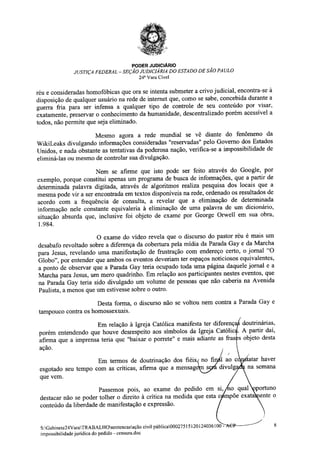 Sentença na Ação Civil Pública n.º 0002751-51.2012.4.03.6100 movida pelo MPF contra Silas Malafaia