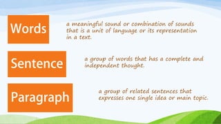 Sentenece Basics Sentence - Basic Sentence Structure | PPTX