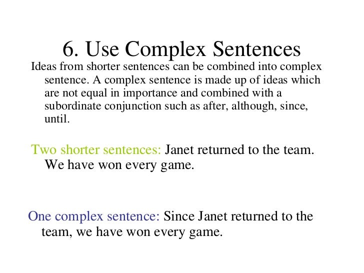 Sentence Combining Part one