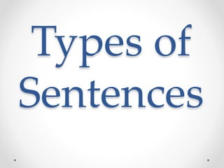 Types of
Sentences
 