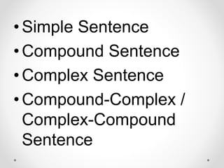 Sentence According to Structure | PPTX