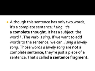 Sentence and its Parts | PPTX