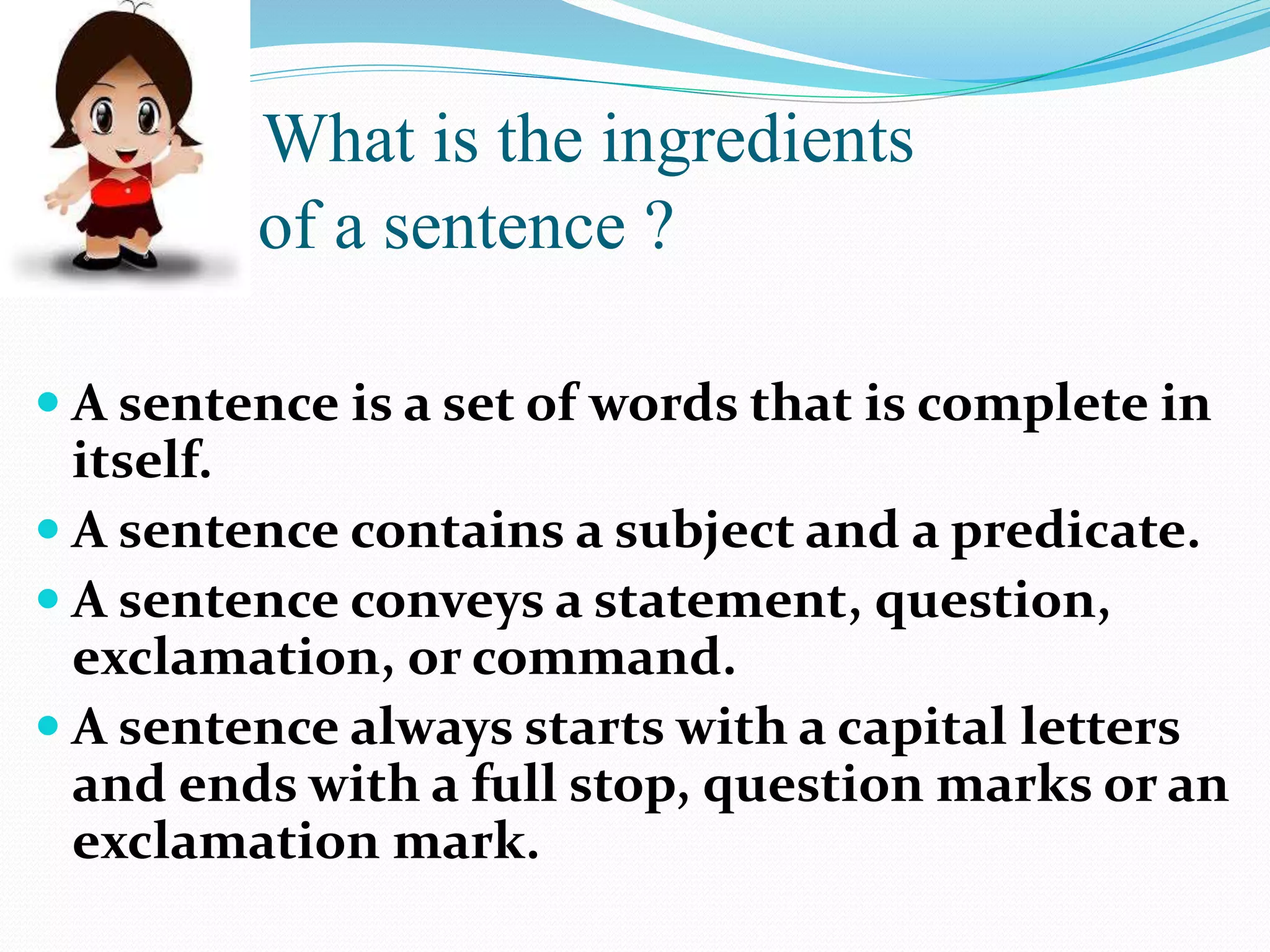 Sentence and its types | PPTX
