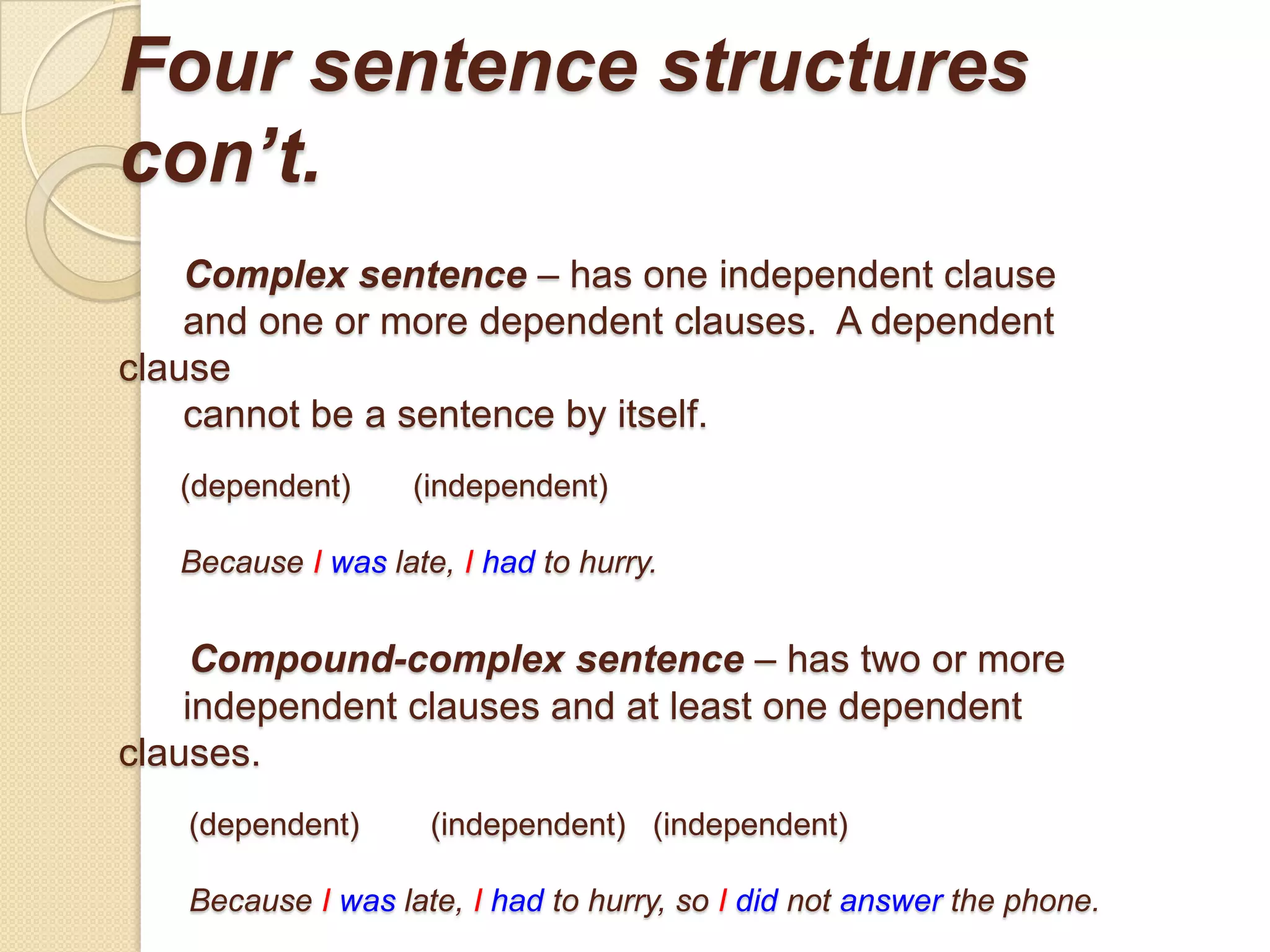Sentence Building Blocks & Structures | PPTX