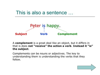 Retained Complement Sentence. Example Sentence, clause and phrase | PPT