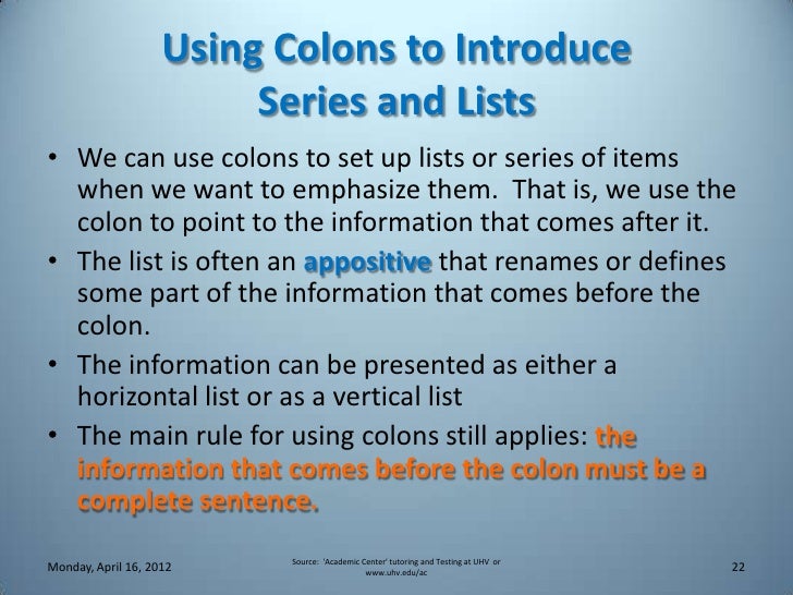 Combining Sentences Using Semi-Colons and Colons