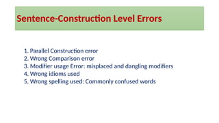 Comprehensive Guide to Error Detection in English Grammar and Sentence ...