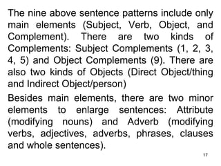 Setene Elements SENTENCE ELEMENTS.ppt