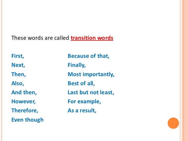 sentence fluency transition words sentence transitions