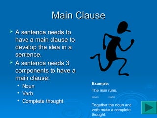Sentence Man sentence and fragment presentation for grade 8 | PPT