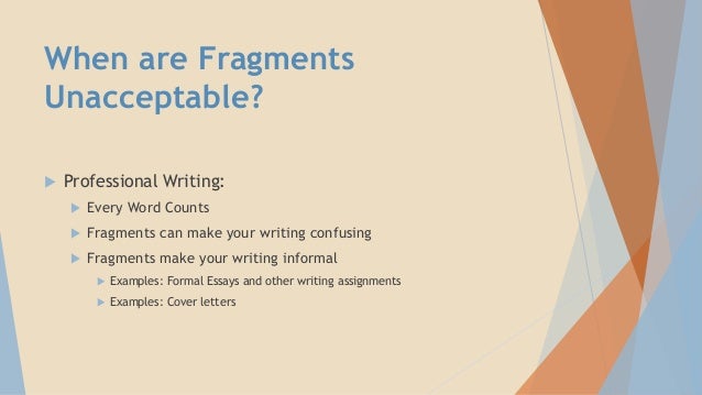 fragment examples in writing