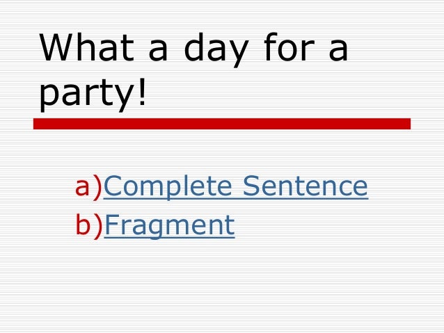 sentence and fragment