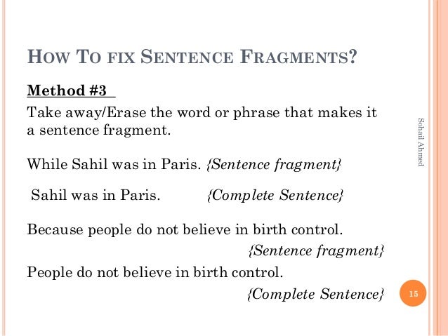 what are sentence fragments