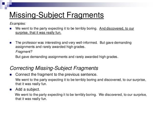sentence fragments examples sentence fragments examples