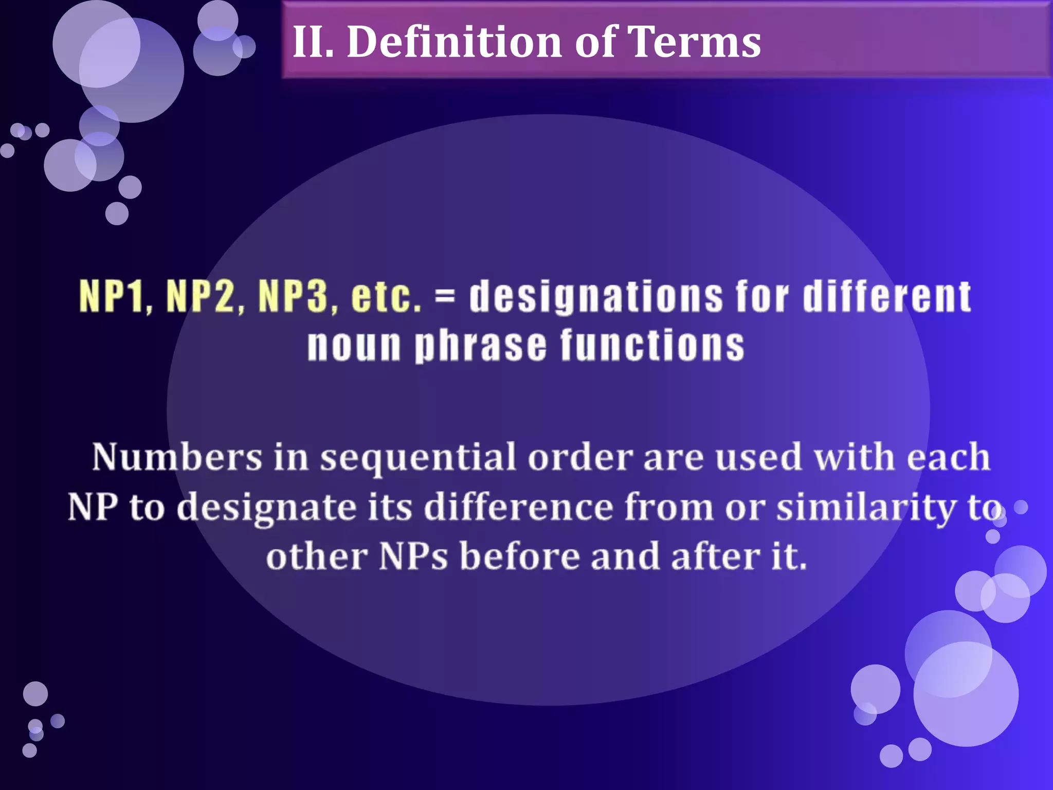 II. Definition of Terms 
 
