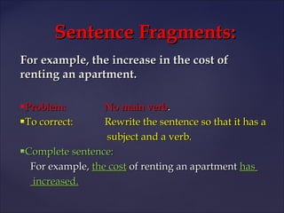 Sentence problems | PPT