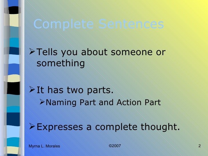 Sentences A quick overview for elementary level students