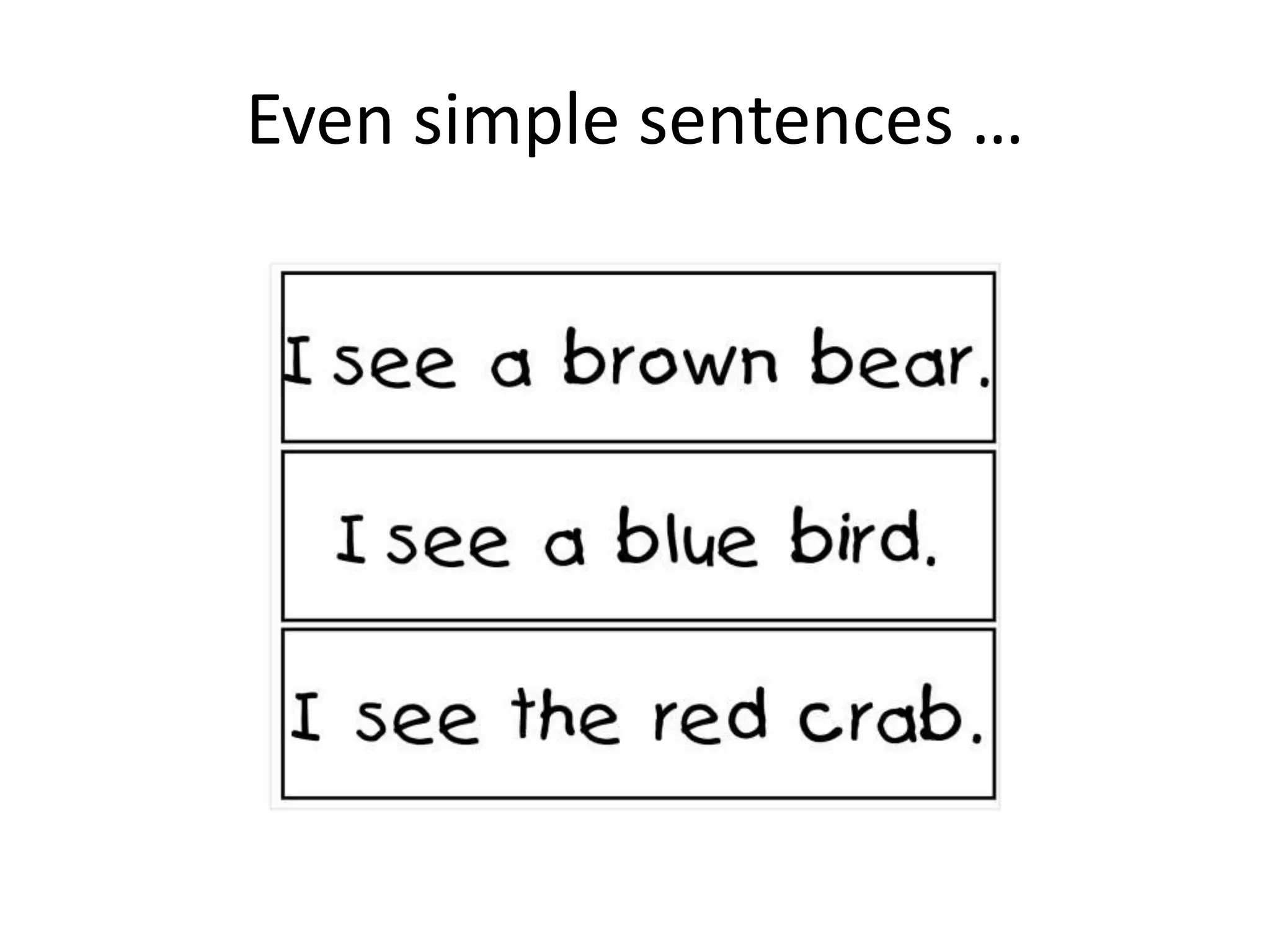 Even simple sentences …
 
