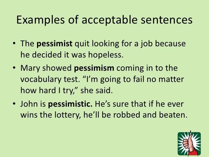 examples of optimism examples of optimism