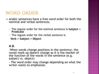 Verbal and Nominal Sentences in Arabic | PPTX