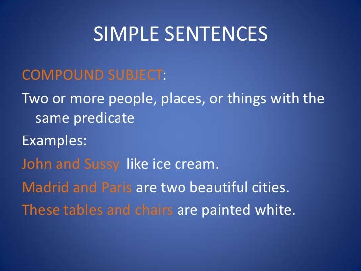 Sentences simple and compound
