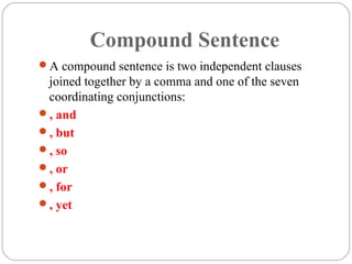 Sentences structure complex sentences | PPT