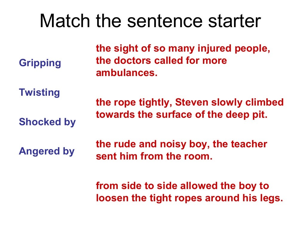 Sentence Starters - English Revision