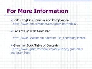 Sentence Index Sentence Structure | PPT