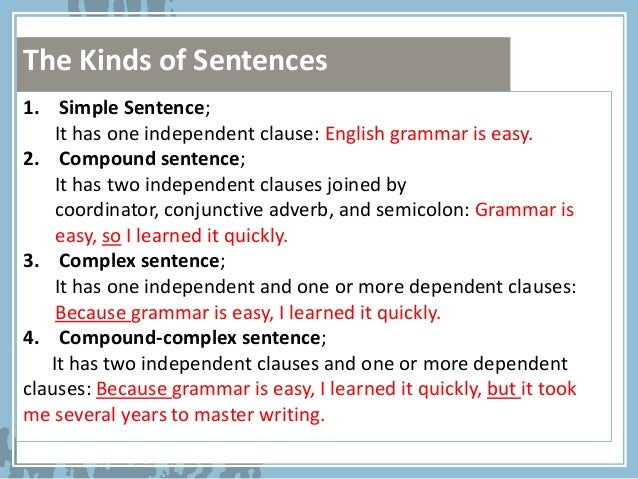 sentance structures