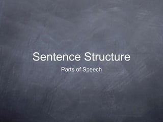Sentence Structure
Parts of Speech
 