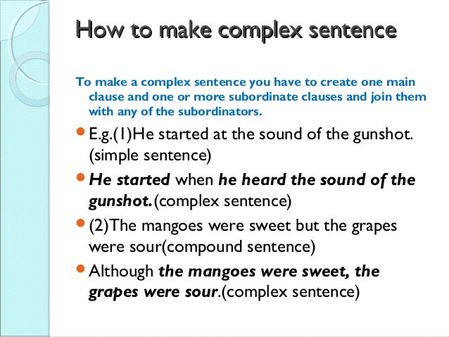 Simple and compound sentences examples image