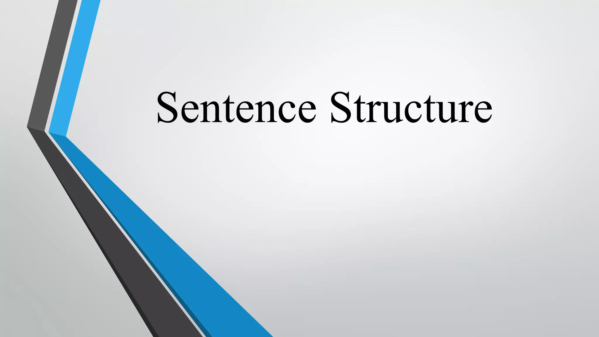Sentence structure | PPT