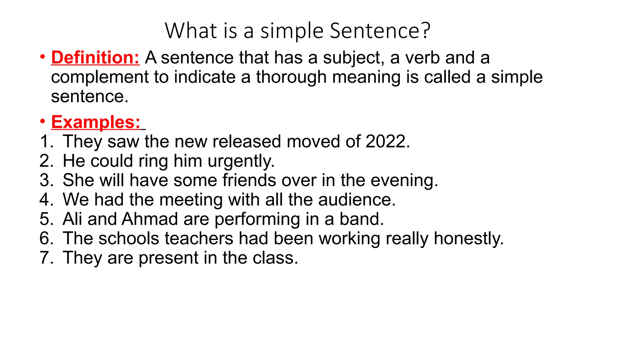 the structure of sentence based on the structure | PPTX