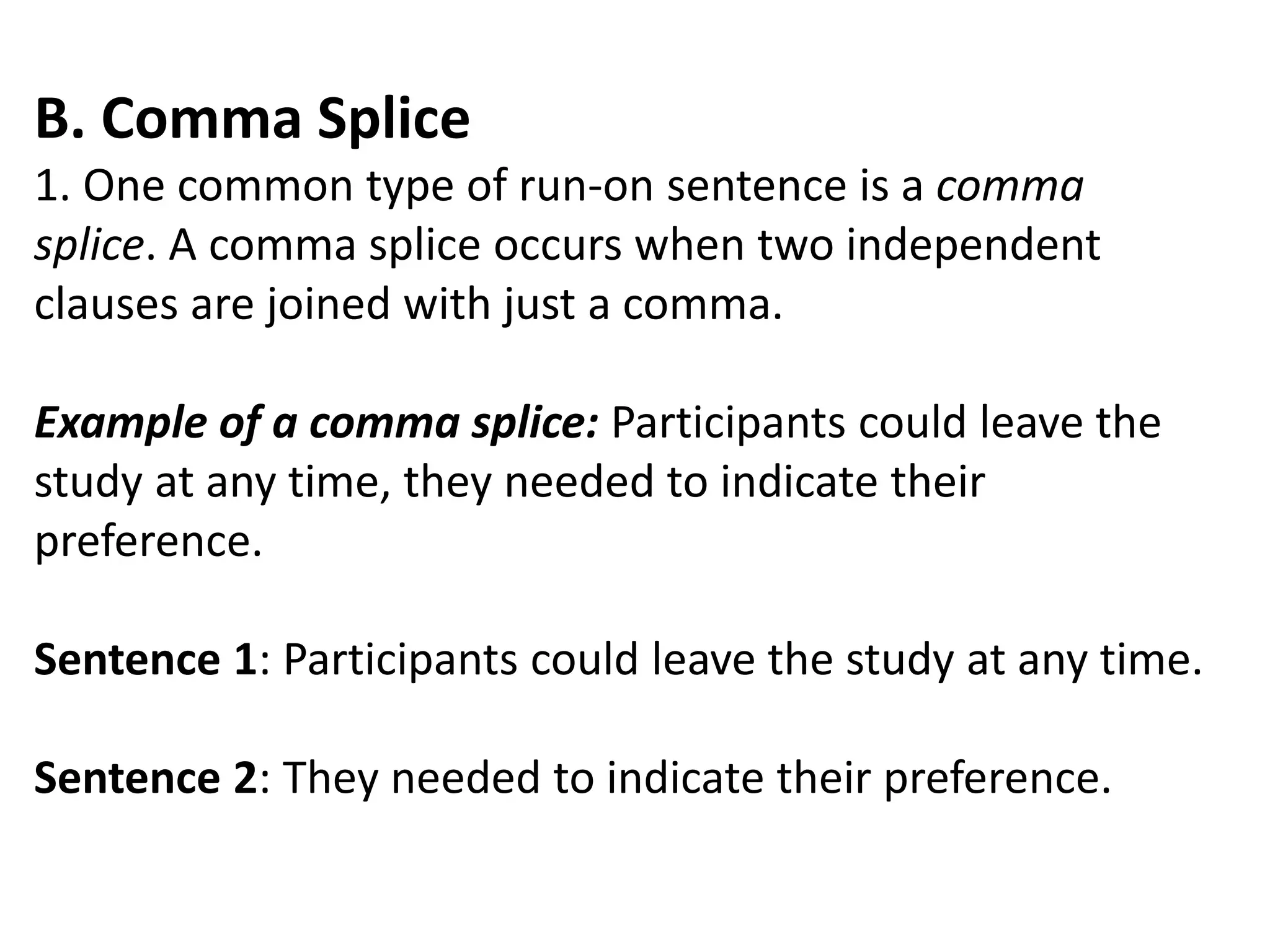 Sentence structure II (run-on, comma splice, fragment) | PPTX