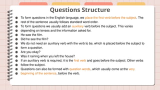 sentence structures .pptx sentence structures for basic levels. | PPTX